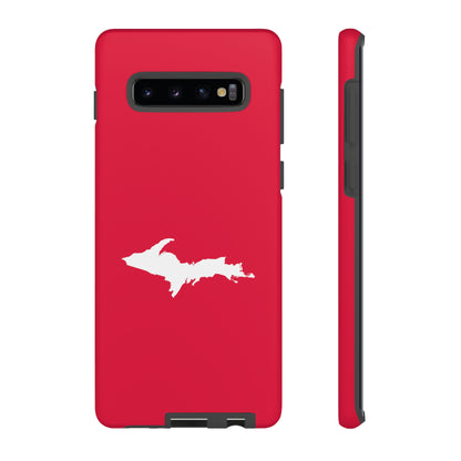 Michigan Upper Peninsula Tough Phone Case (Lighthouse Red w/ UP Outline) | Samsung & Pixel Android