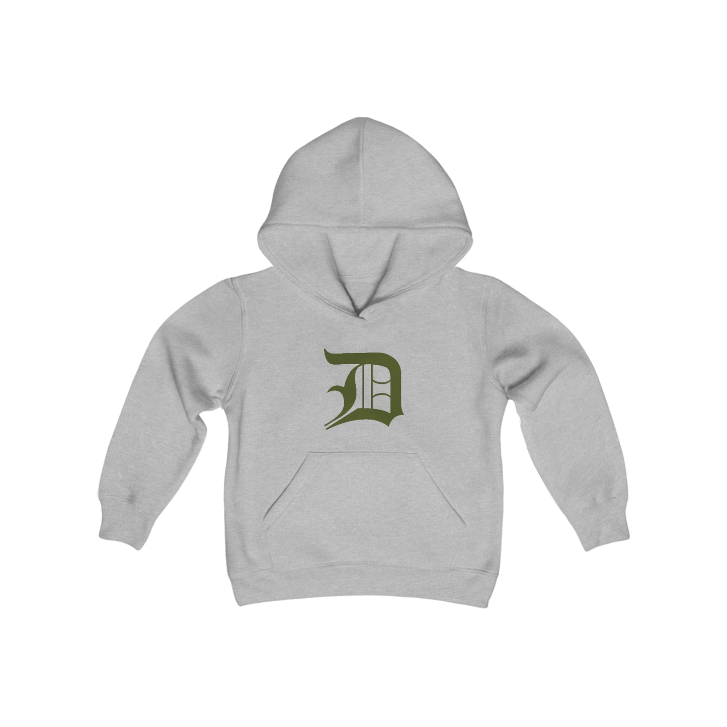 'Old English D' Hoodie (Army Green) | Unisex Youth