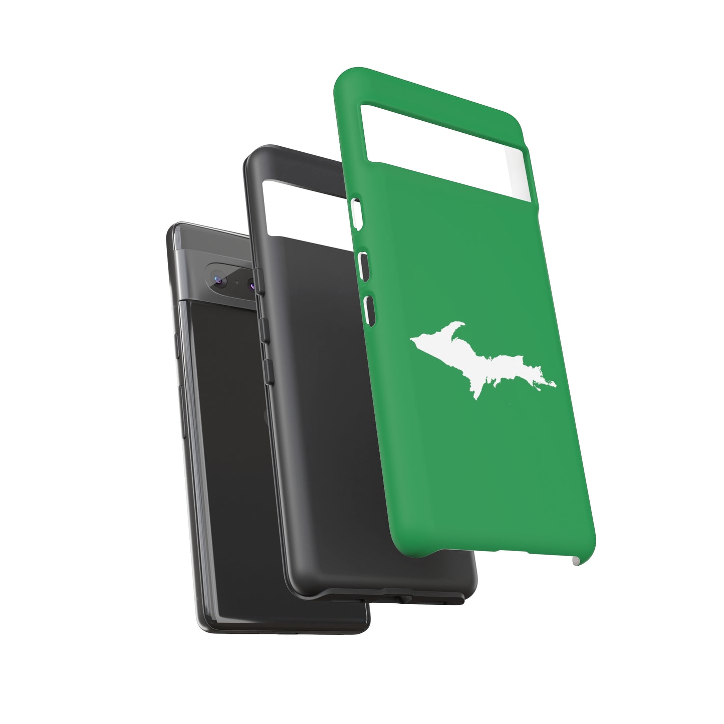 Michigan Upper Peninsula Tough Phone Case (Mackinac Bridge Green w/ UP Outline) | Samsung & Pixel Android