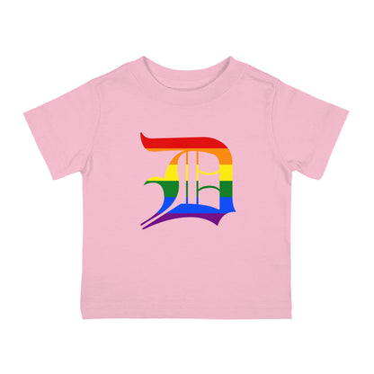 Detroit 'Old English D' Infant T-Shirt (Rainbow Pride Edition) | Short Sleeve