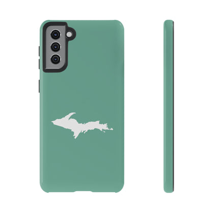 Michigan Upper Peninsula Tough Phone Case ('64 Metallic Mint Green w/ UP Outline) | Samsung & Pixel Android