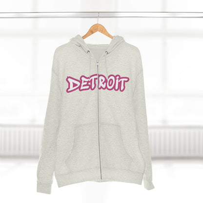 Detroit' Hoodie (Apple Blossom Pink Tag Font) | Unisex Full Zip