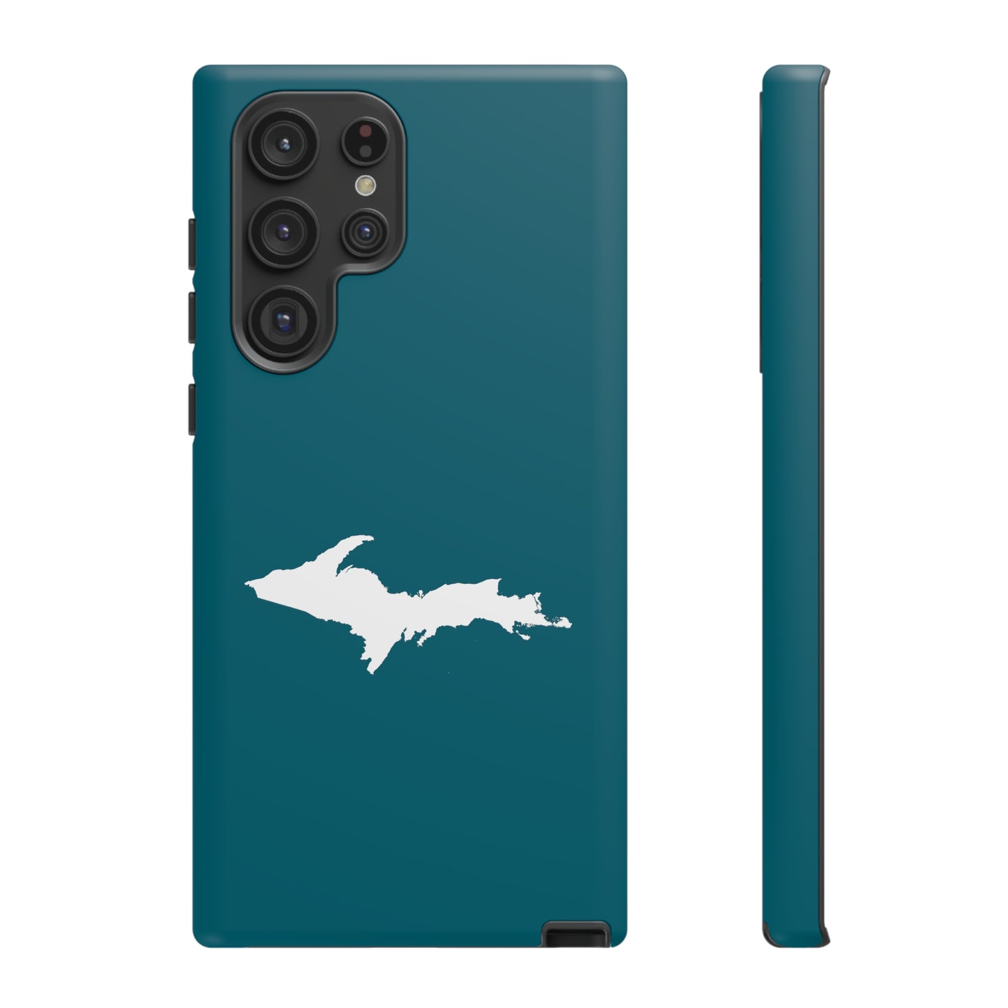 Michigan Upper Peninsula Tough Phone Case (Auburn Hills Teal w/ UP Outline) | Samsung & Pixel Android