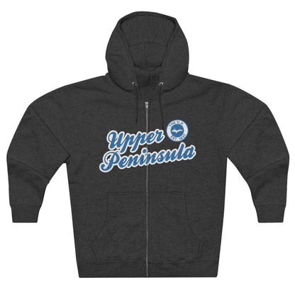 Upper Peninsula EST 1837' Hoodie (Lake Superior Blue Script Font) | Unisex Full Zip