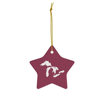 Great Lakes Christmas Ornament (Ruby Red) | Ceramic - 4 Shapes