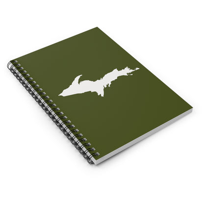 Michigan Upper Peninsula Spiral Notebook (w/ UP Outline) | Army Green