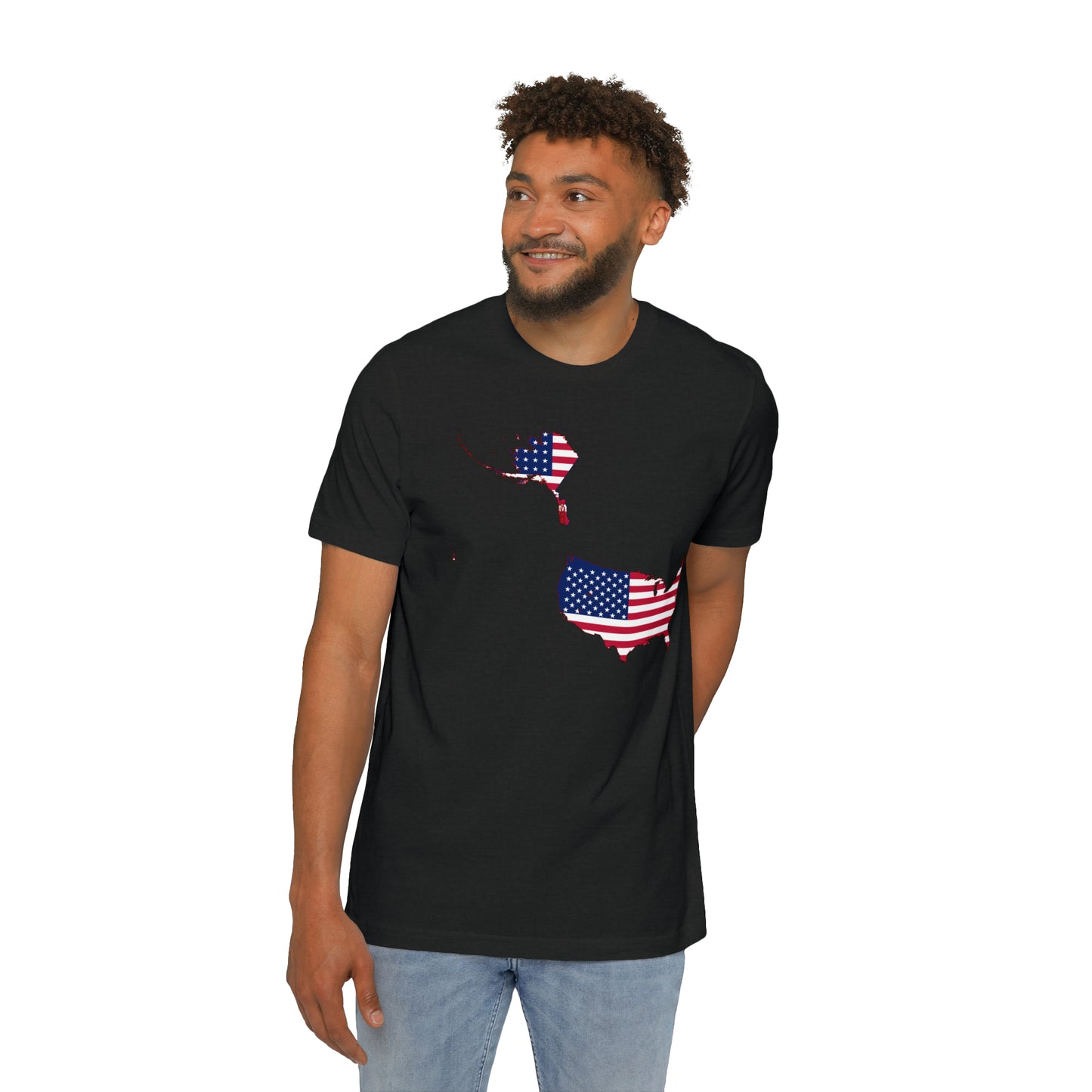 United States Flag Map T-Shirt (50 States To Scale) | Made in USA