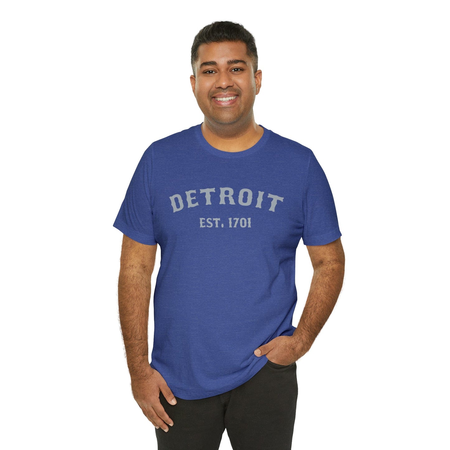 Detroit EST. 1701' T-Shirt (Silver Ballpark Font) | Unisex Standard