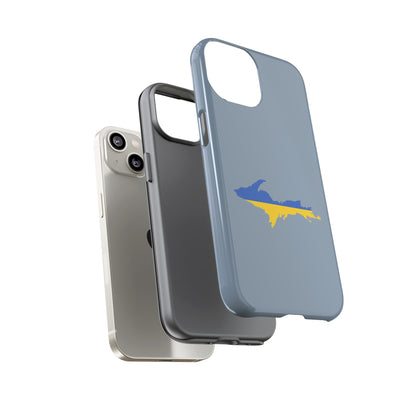 Michigan Upper Peninsula Tough Phone Case (B-24 Liberator Grey w/ UP Ukraine Flag Outline) | Apple iPhone