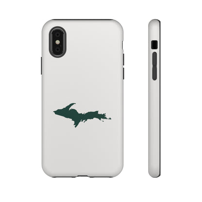 Michigan Upper Peninsula Tough Phone Case (Birch Bark White w/ Green UP Outline) | Apple iPhone