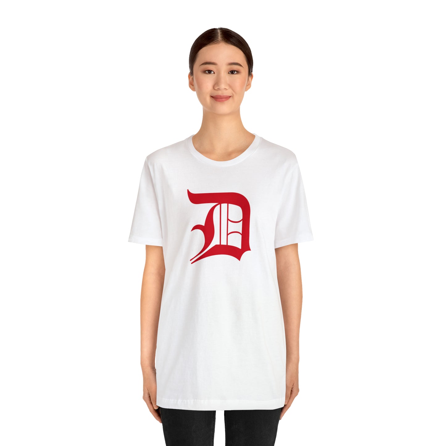 Detroit 'Old English D' T-Shirt (Aliform Red) | Unisex Standard