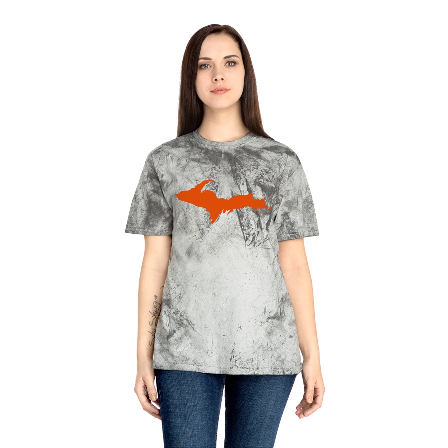 Michigan Upper Peninsula T-Shirt (w/ Orange UP Outline) | Unisex Color Blast