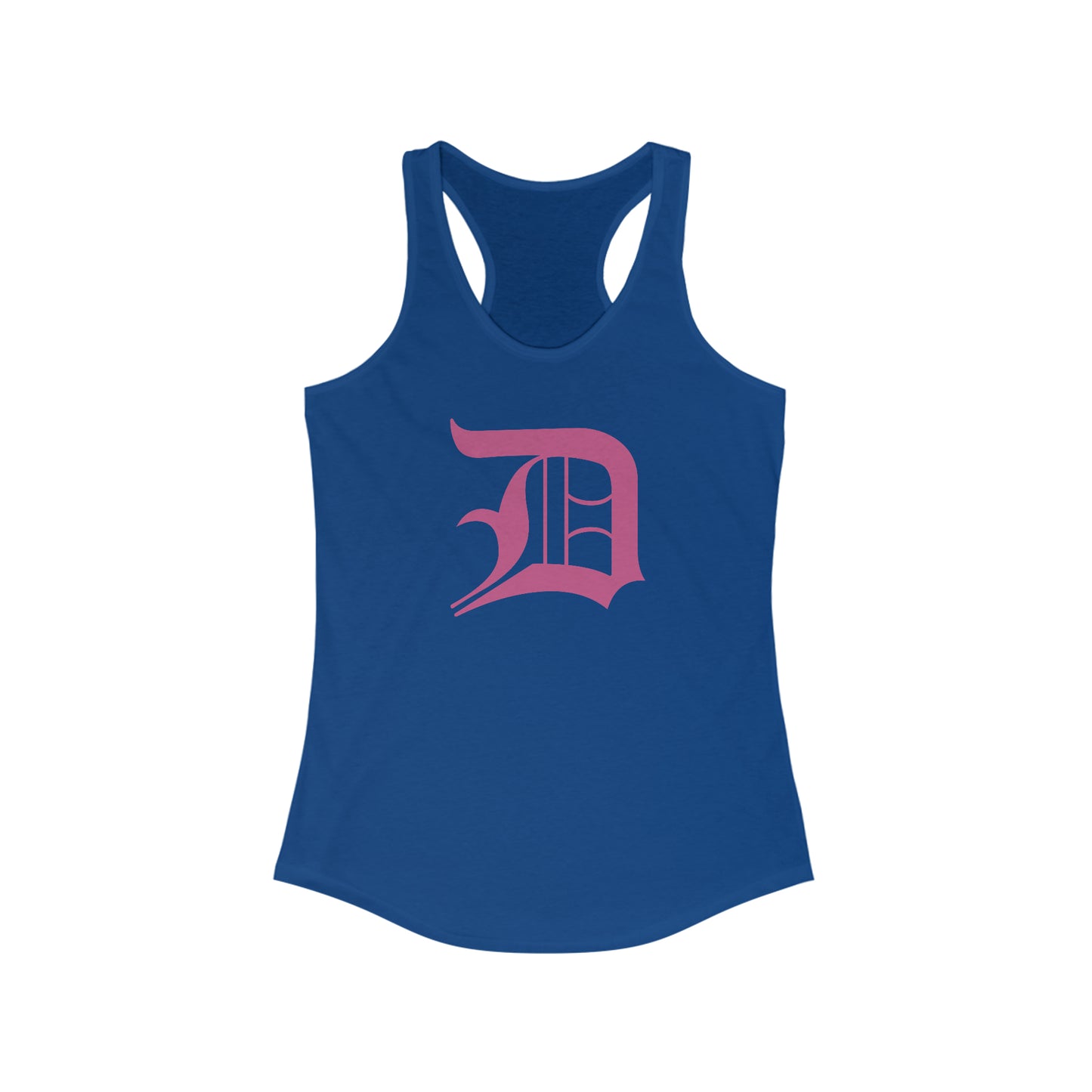 Detroit 'Old English D' Tank Top (Apple Blossom Pink) | Women's Racerback