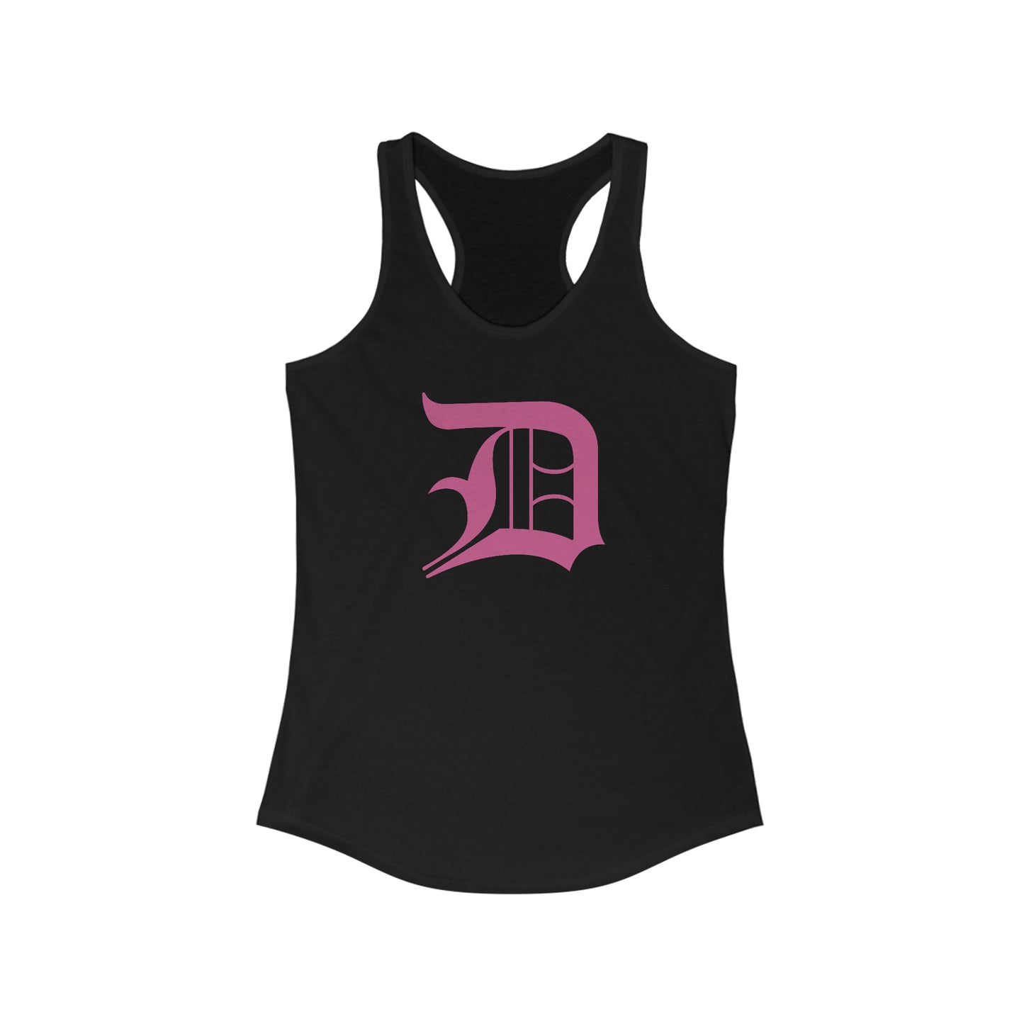 Detroit 'Old English D' Tank Top (Apple Blossom Pink) | Women's Racerback