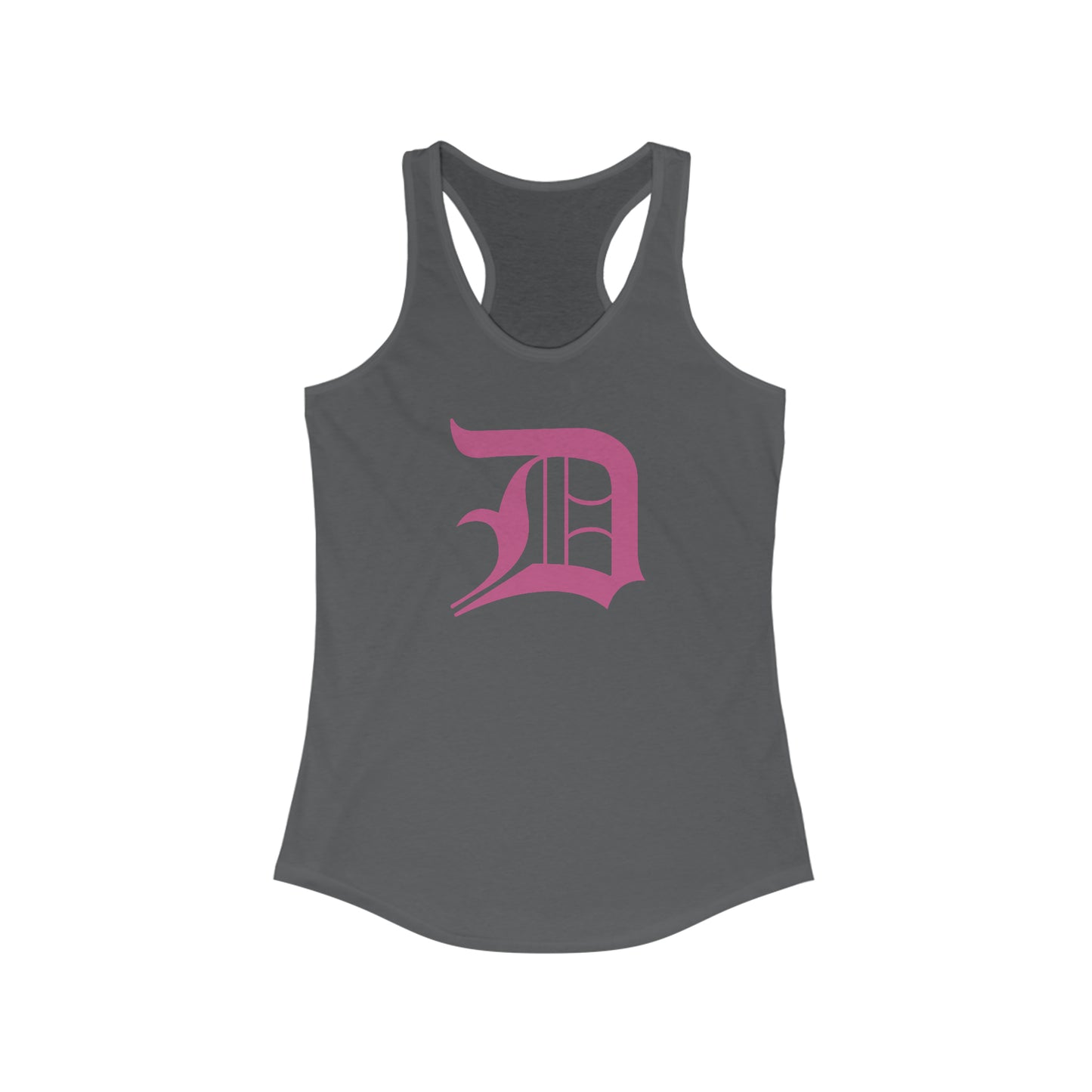 Detroit 'Old English D' Tank Top (Apple Blossom Pink) | Women's Racerback