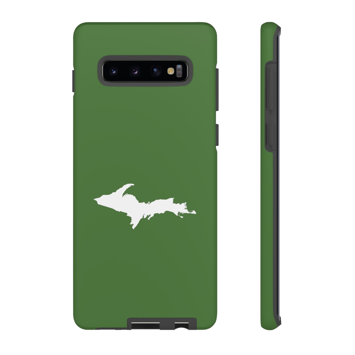 Michigan Upper Peninsula Tough Phone Case (Pine Green w/ UP Outline) | Samsung & Pixel Android