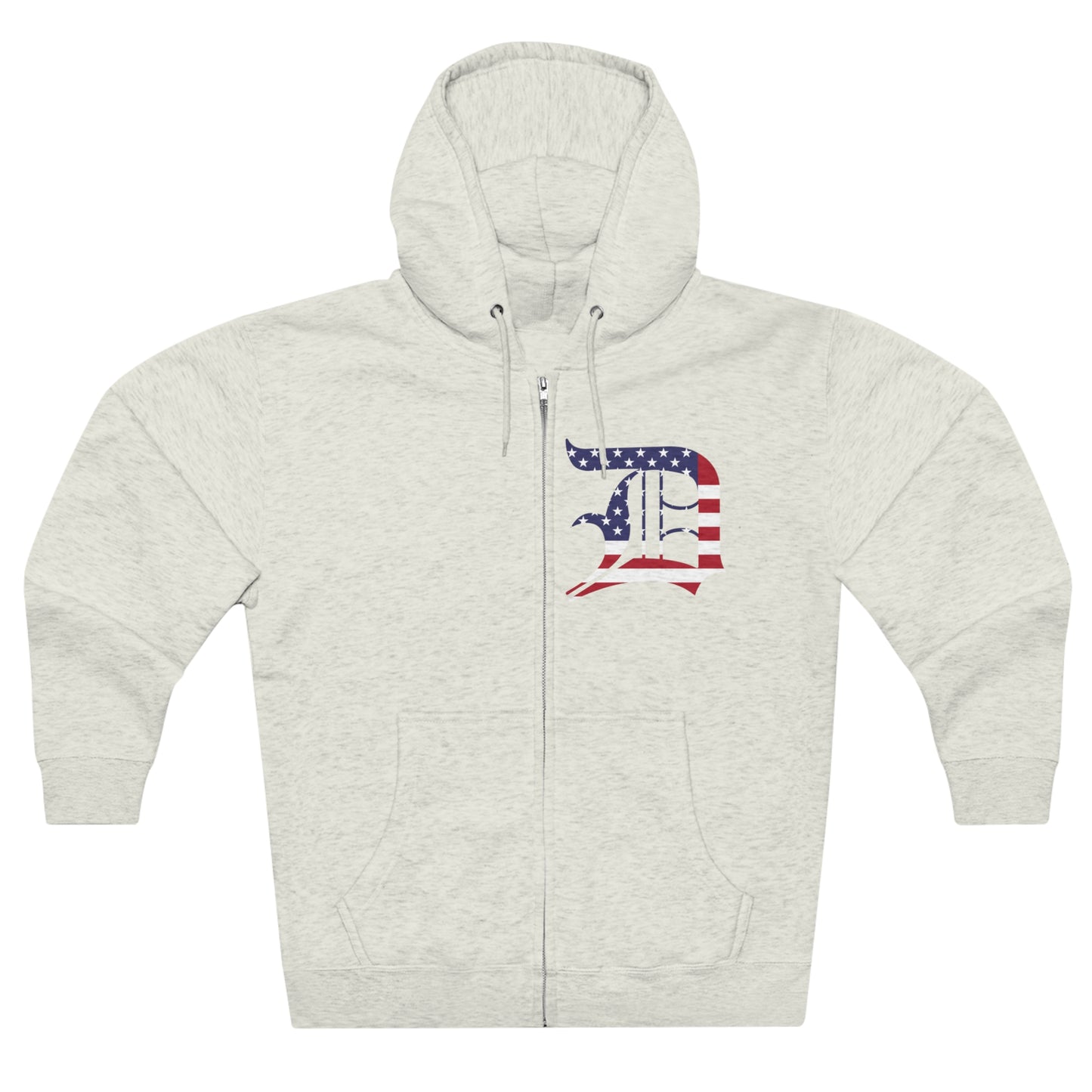 Detroit 'Old English D' Hoodie (Patriotic Edition) | Unisex Full Zip