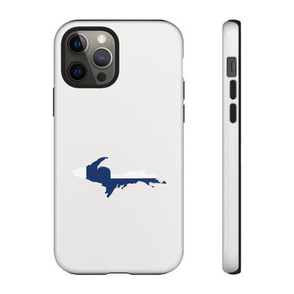 Michigan Upper Peninsula Tough Phone Case (Birch Bark White w/ UP Finland Flag Outline) | Apple iPhone