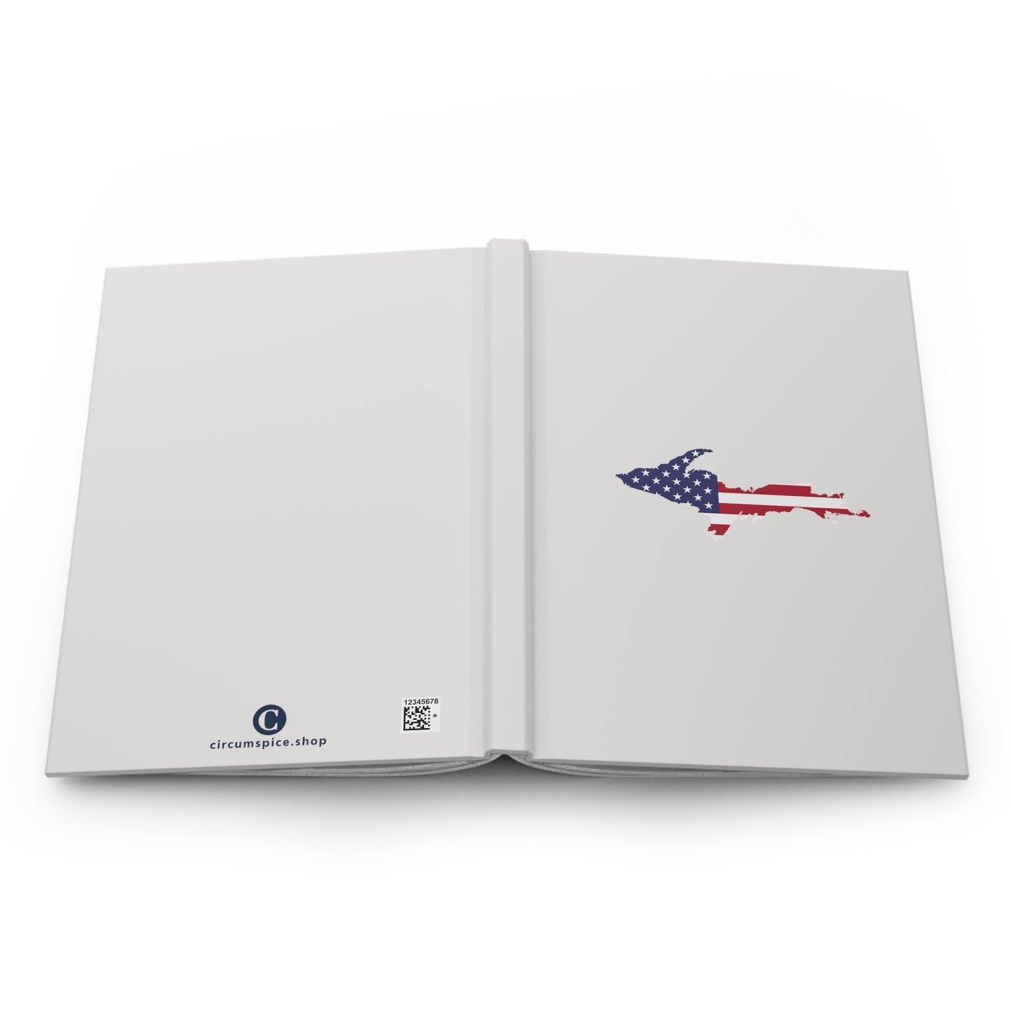 Michigan Upper Peninsula Hardcover Journal (w/ UP USA Flag) | Ruled - Birch Bark White