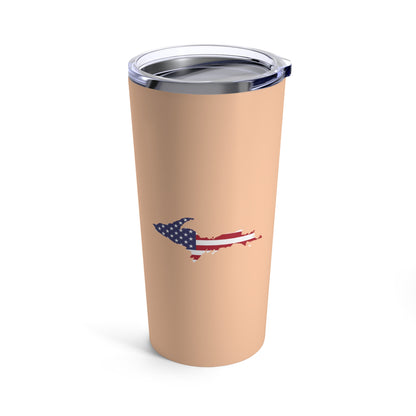 Michigan Upper Peninsula Tumbler (w/ UP USA Flag) | Peach - 20oz