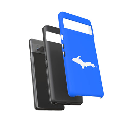 Michigan Upper Peninsula Tough Phone Case (Motor Town Blue w/ UP Outline) | Samsung & Pixel Android