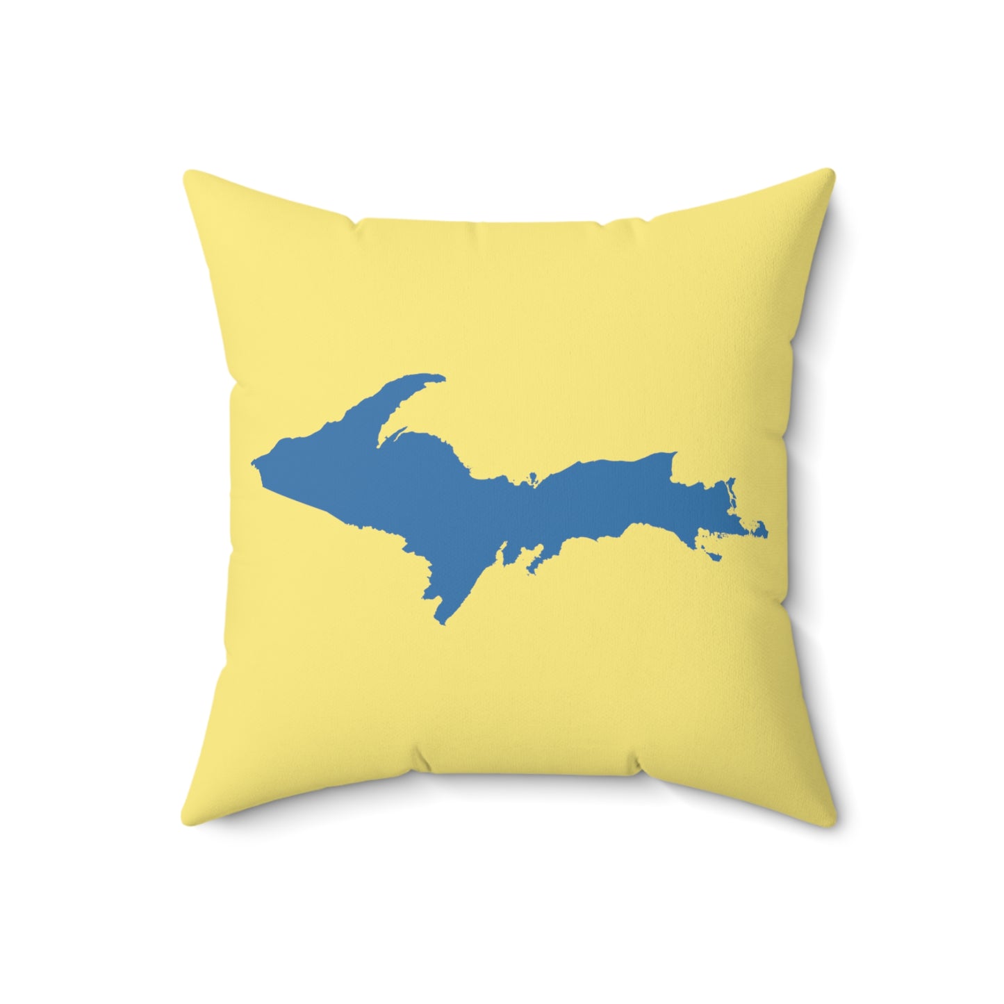 Michigan Upper Peninsula Accent Pillow (w/ UP Outline) | Cherry Yellow