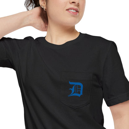 Detroit 'Old English D' Pocket T-Shirt (Azure) | Unisex Standard