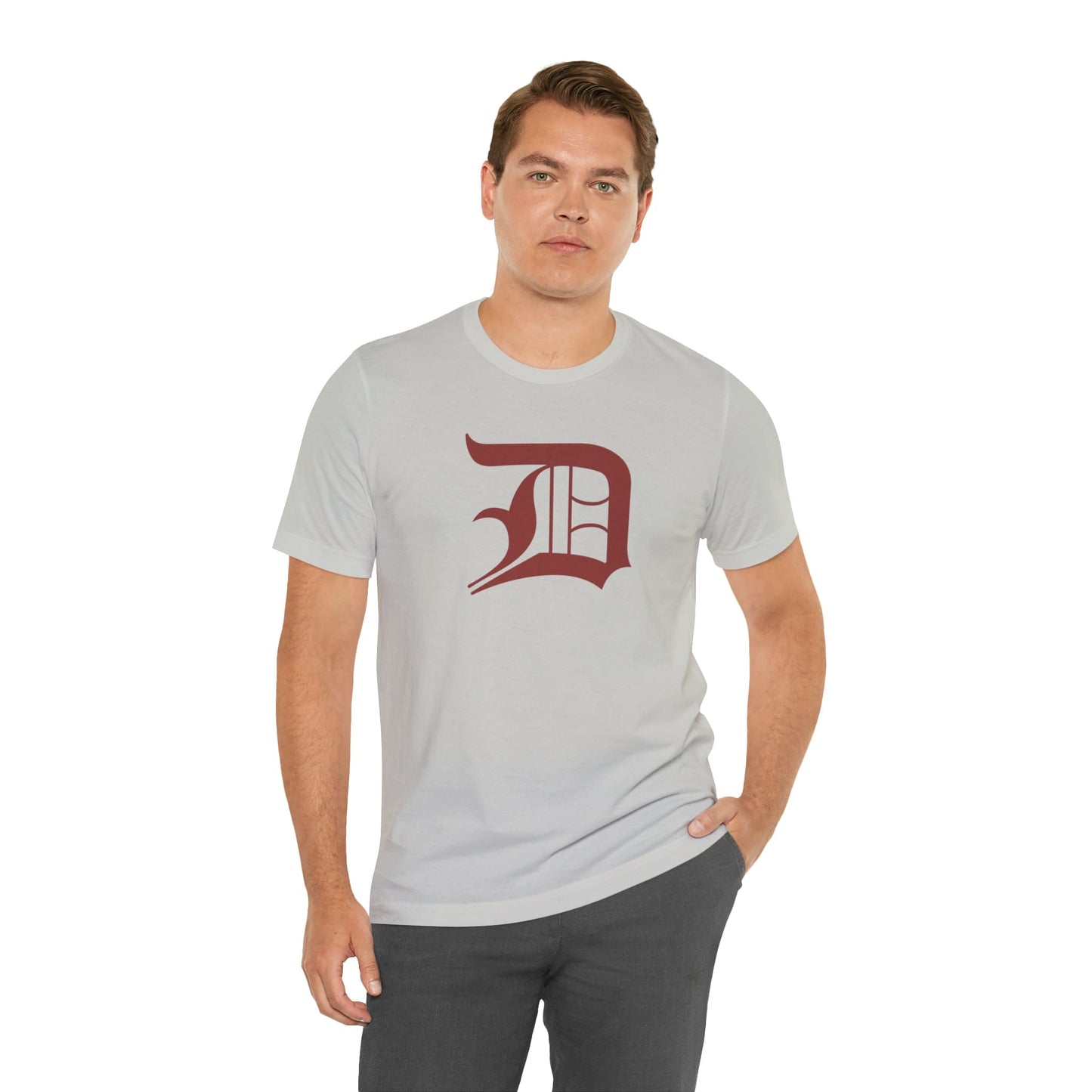 Detroit 'Old English D' T-Shirt (Ore Dock Red) | Unisex Standard