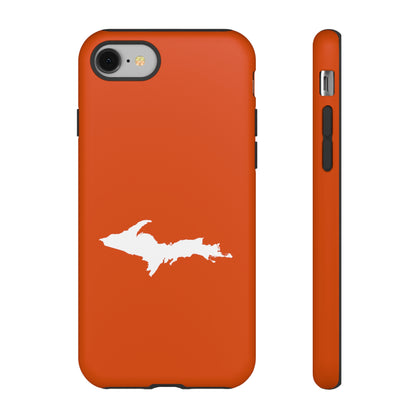 Michigan Upper Peninsula Tough Phone Case (Maple Leaf Orange w/ UP Outline) | Apple iPhone