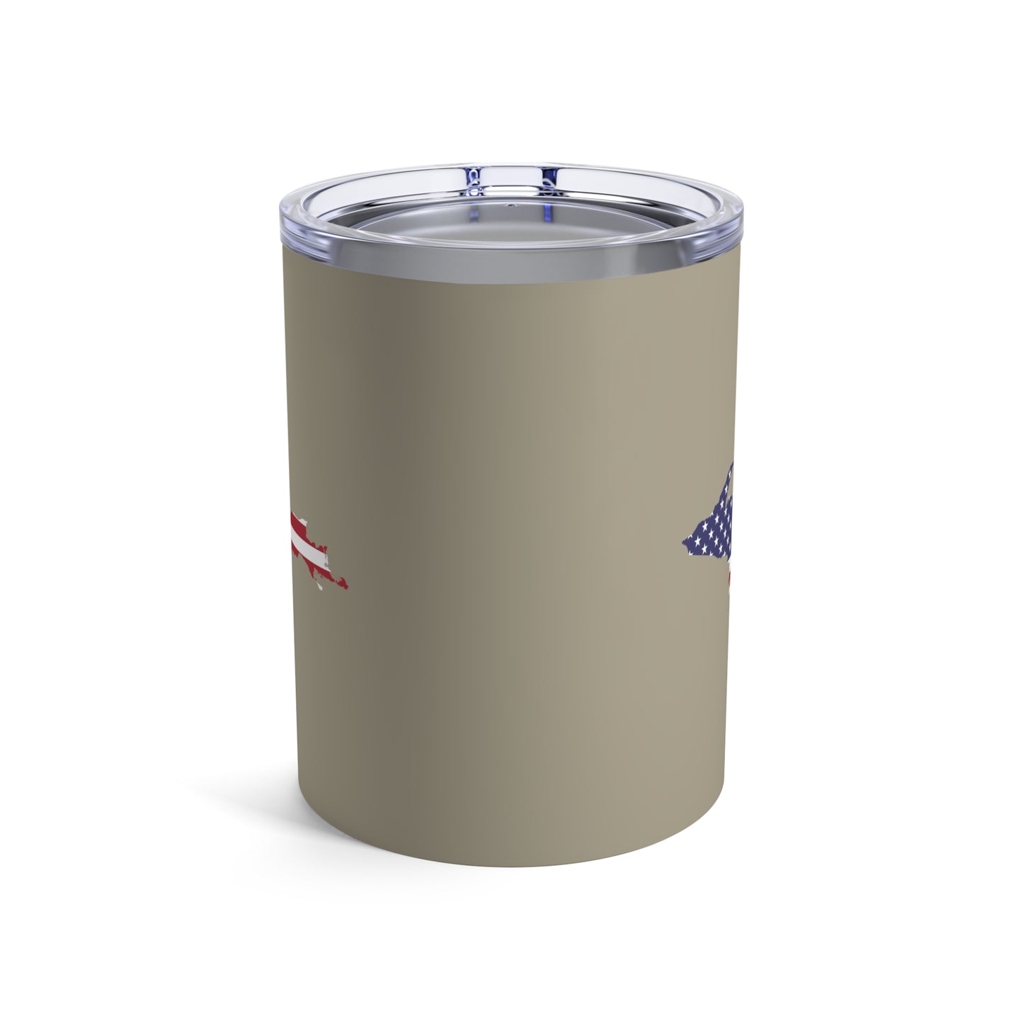 Michigan Upper Peninsula Tumbler (w/ UP USA Flag) | Petoskey Stone Beige - 10oz