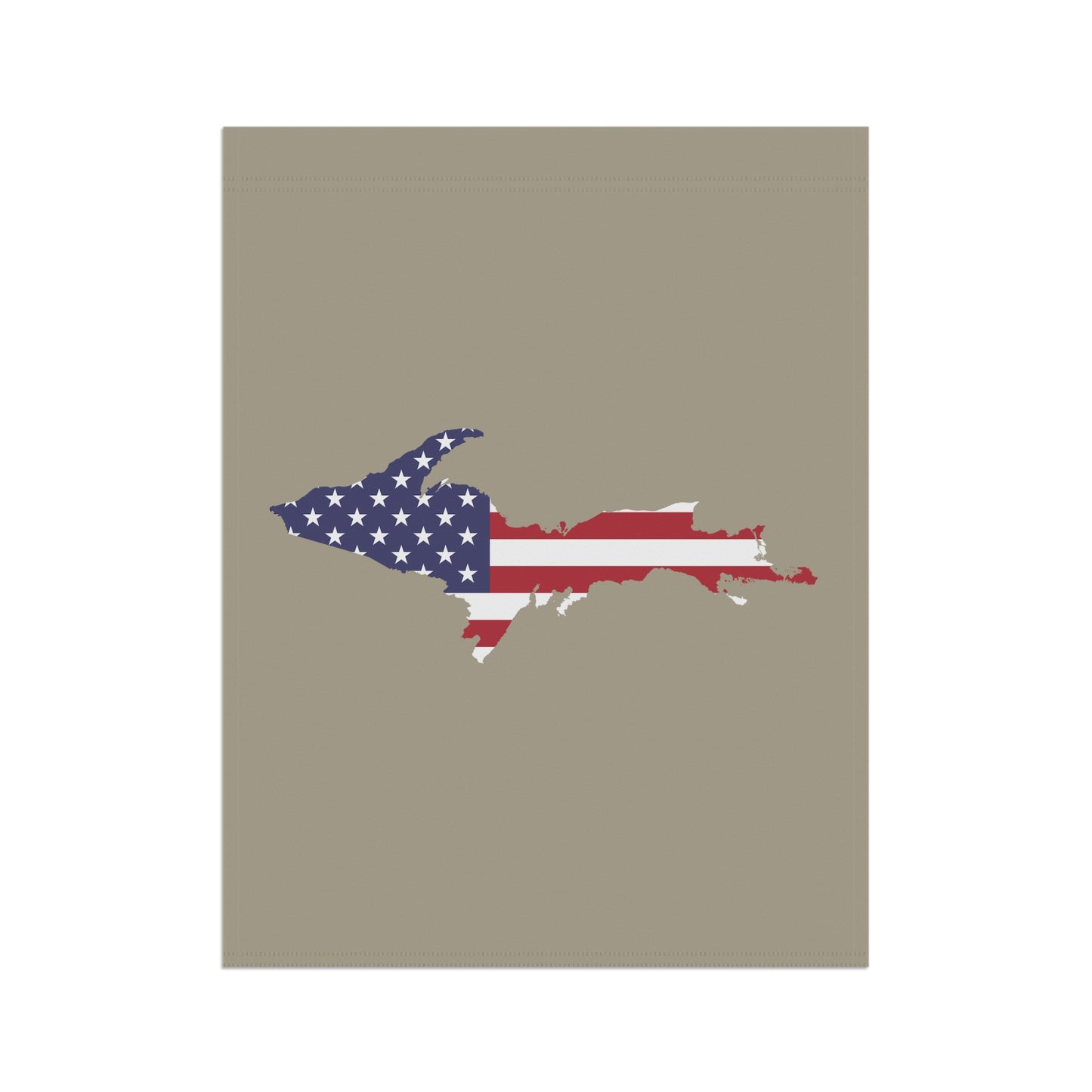 Michigan Upper Peninsula Home & Garden Flag (w/ UP USA Flag) | Petoskey Stone Beige