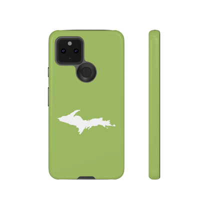 Michigan Upper Peninsula Tough Phone Case (Gooseberry Green w/ UP Outline) | Samsung & Pixel Android