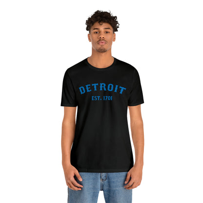 'Detroit EST. 1701' T-Shirt (Azure Ballpark Font) | Unisex Standard