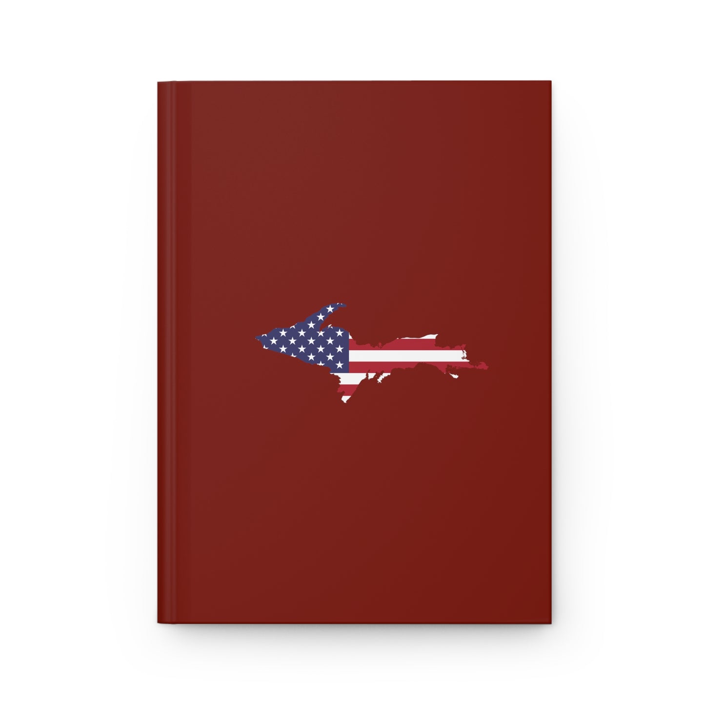 Michigan Upper Peninsula Hardcover Journal (w/ UP USA Flag) | Ruled - Cherryland Red