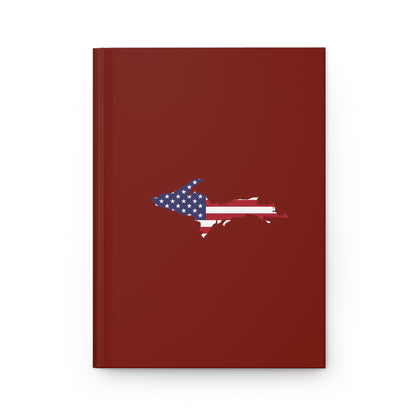 Michigan Upper Peninsula Hardcover Journal (w/ UP USA Flag) | Ruled - Cherryland Red