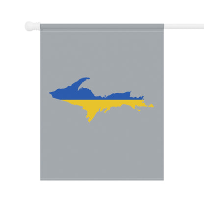 Michigan Upper Peninsula Home & Garden Flag (w/ UP Ukraine Flag) | Silver