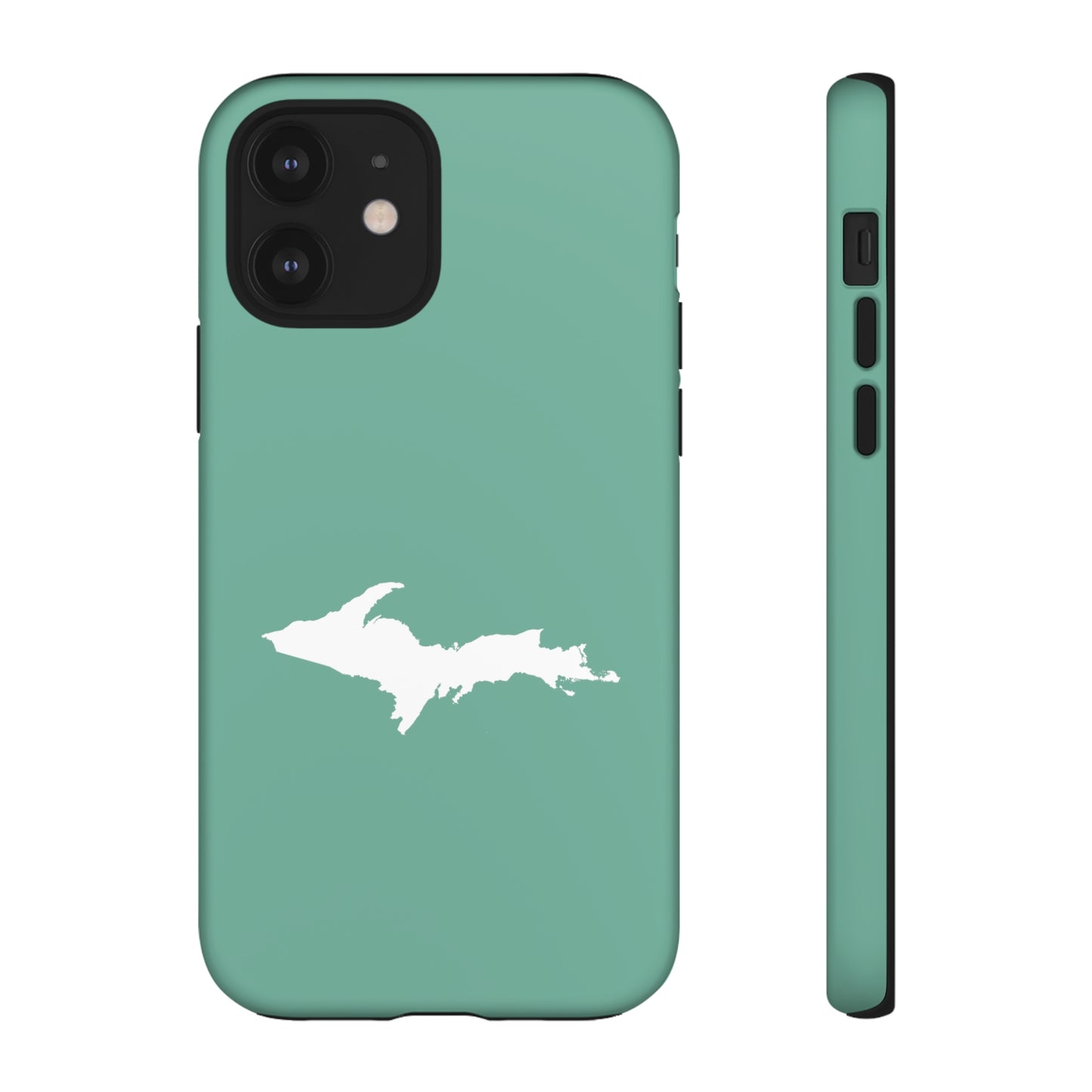 Michigan Upper Peninsula Tough Phone Case ('64 Metallic Mint Green w/ UP Outline) | Apple iPhone