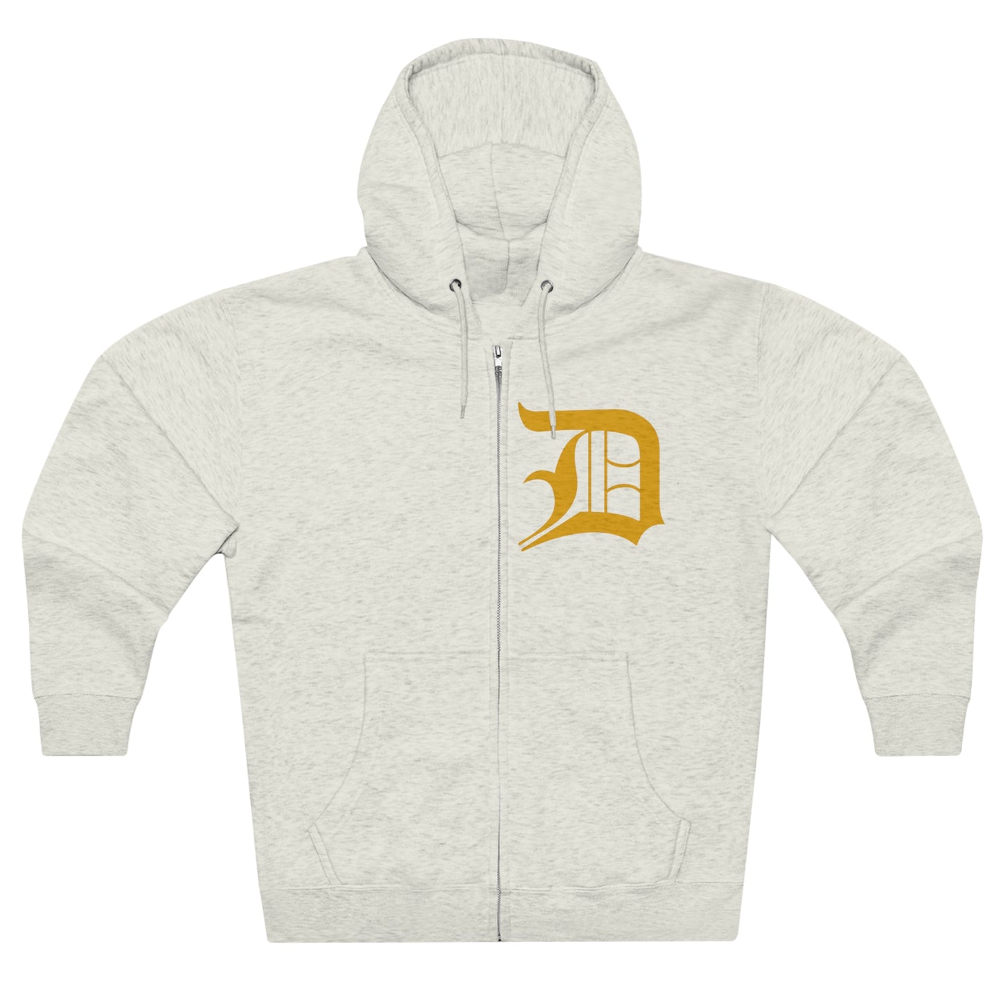 Detroit 'Old English D' Hoodie (Gold) | Unisex Full Zip