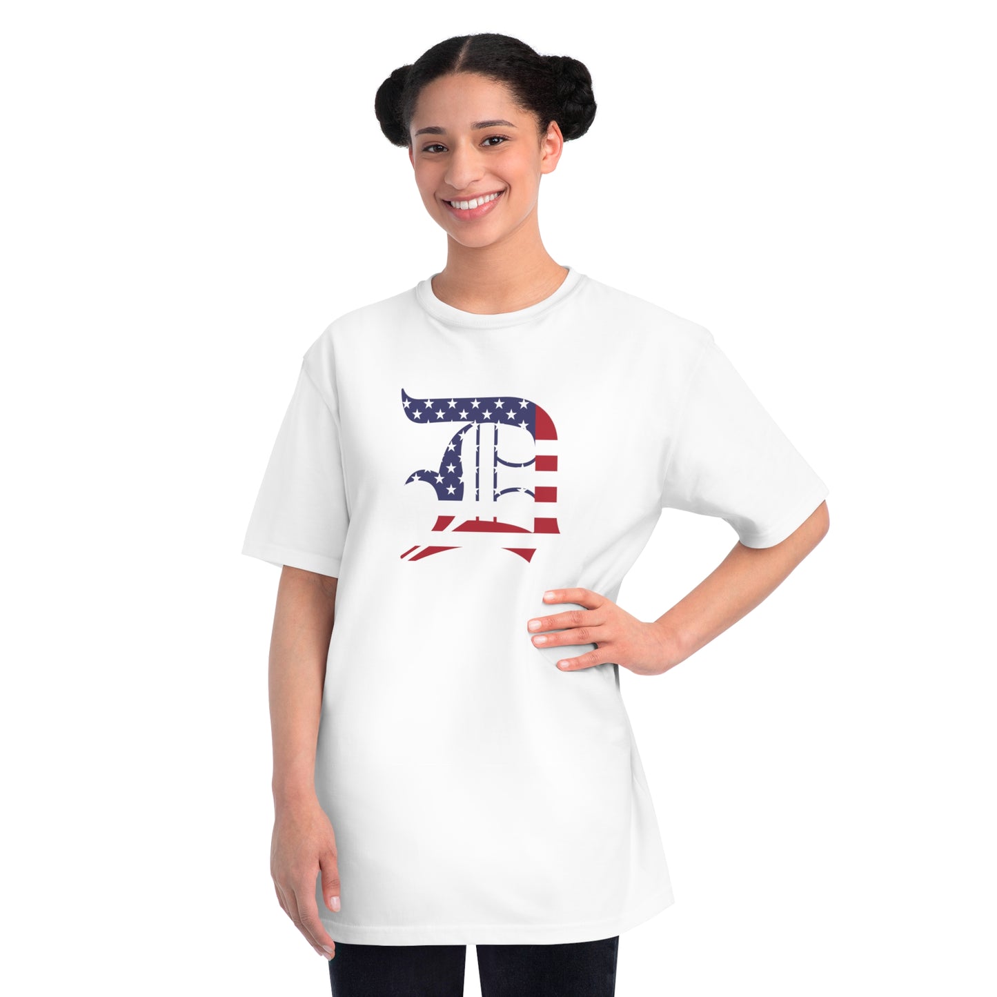 Detroit 'Old English D' T-Shirt (Patriotic Edition) | Unisex Organic