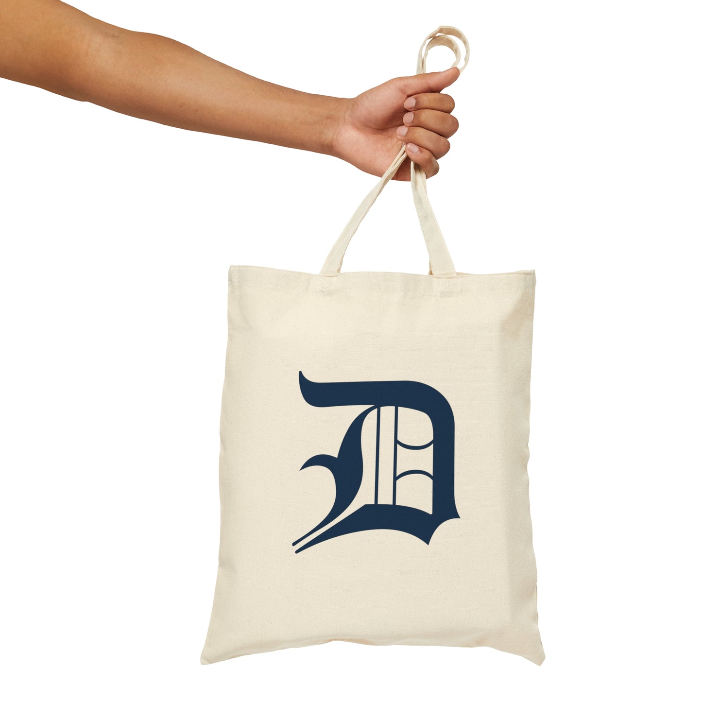 Detroit 'Old English D' Light Tote Bag (Navy)