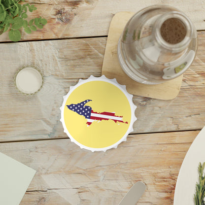 Michigan Upper Peninsula Bottle Opener (w/ UP USA Flag ) | Cherry Yellow