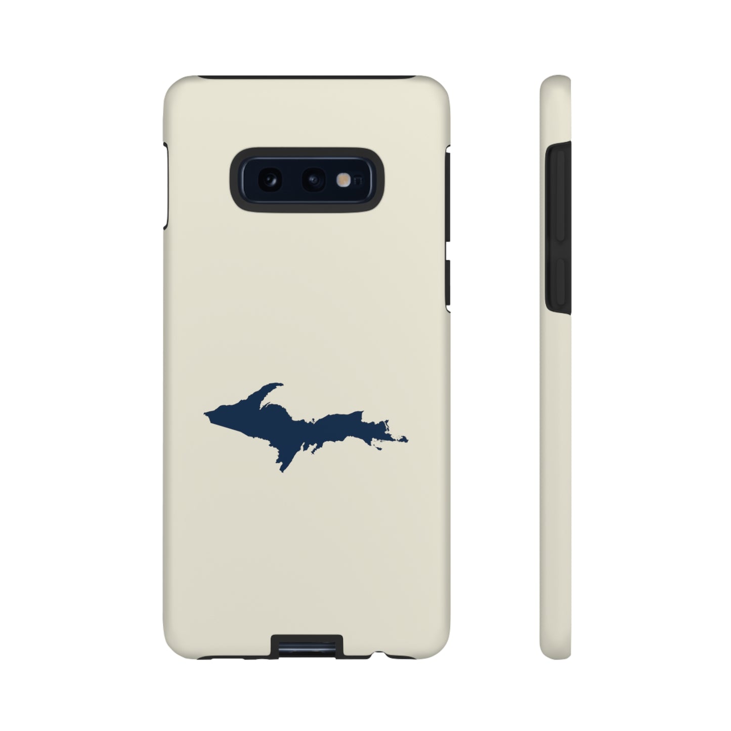 Michigan Upper Peninsula Tough Phone Case (Ivory w/ Navy UP Outline) | Samsung & Pixel Android