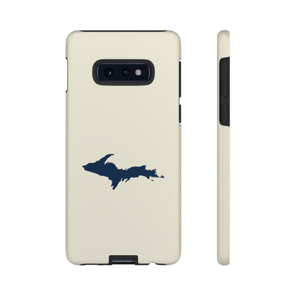 Michigan Upper Peninsula Tough Phone Case (Ivory w/ Navy UP Outline) | Samsung & Pixel Android