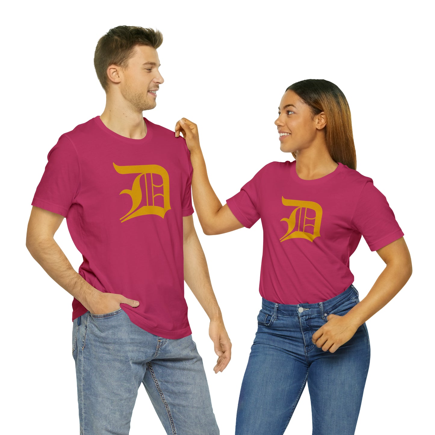 Detroit 'Old English D' T-Shirt (Gold) | Unisex Standard