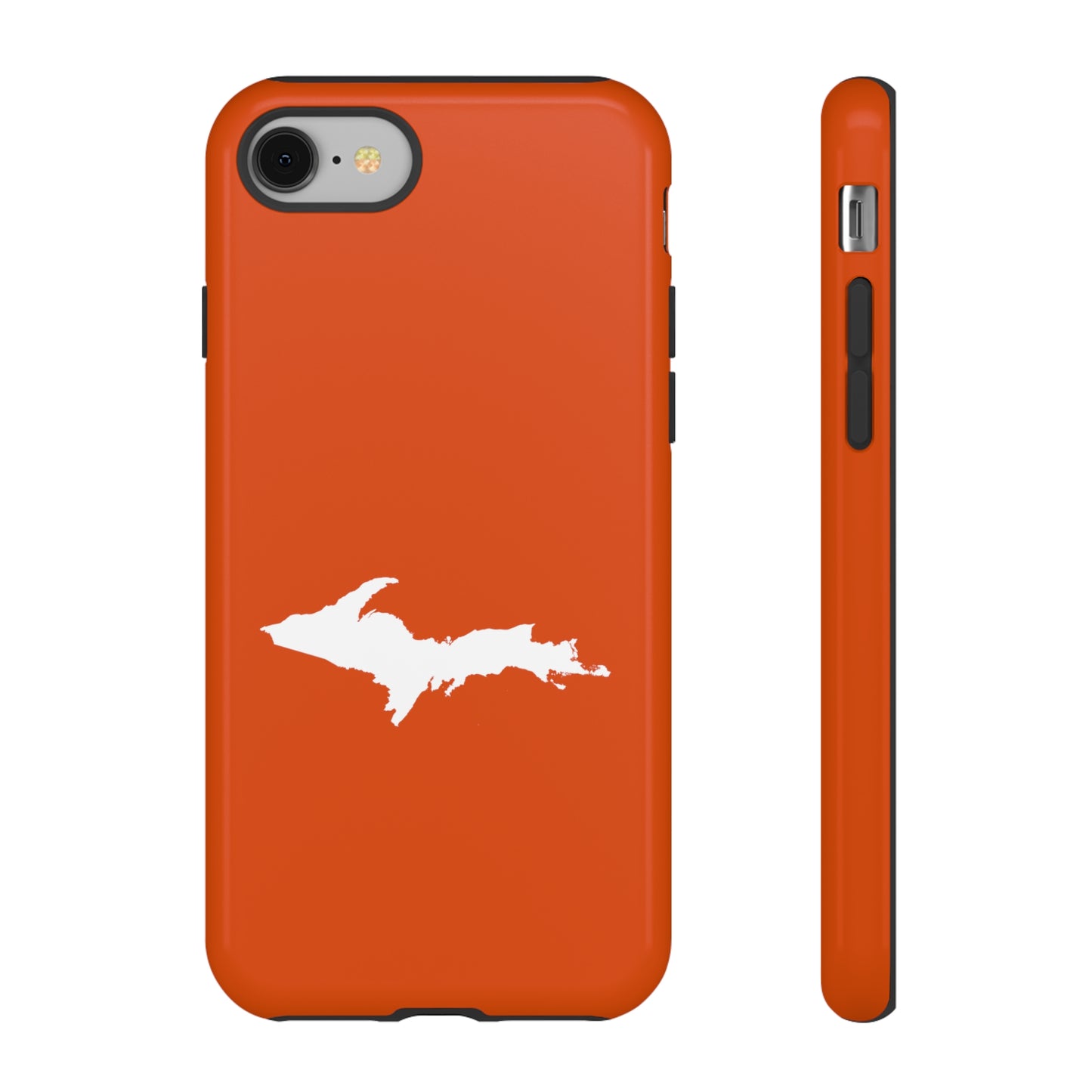 Michigan Upper Peninsula Tough Phone Case (Maple Leaf Orange w/ UP Outline) | Apple iPhone