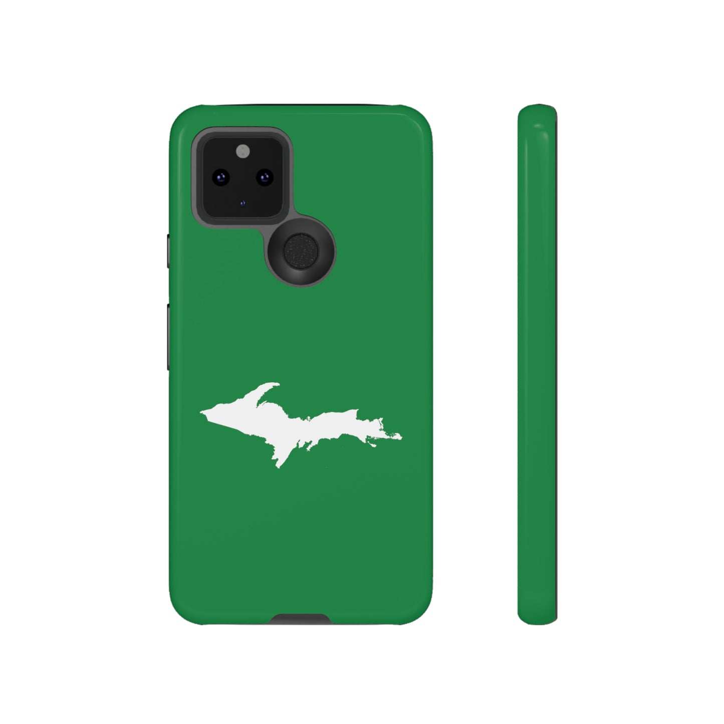 Michigan Upper Peninsula Tough Phone Case (Mackinac Bridge Green w/ UP Outline) | Samsung & Pixel Android