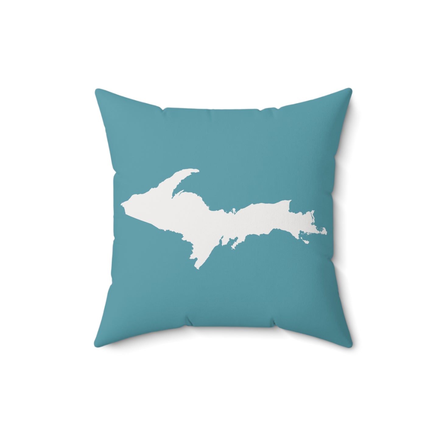 Michigan Upper Peninsula Accent Pillow (w/ UP Outline) | Lake Huron Blue