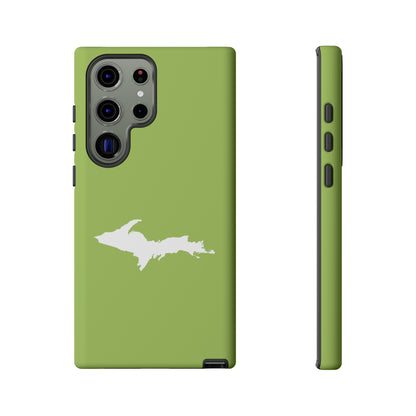 Michigan Upper Peninsula Tough Phone Case (Gooseberry Green w/ UP Outline) | Samsung & Pixel Android