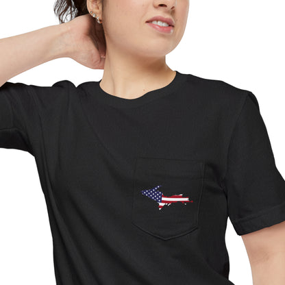 Michigan Upper Peninsula Pocket T-Shirt (w/ UP USA Flag) | Unisex Standard