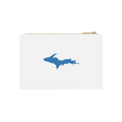 Michigan Upper Peninsula Cosmetic Bag (Blue Outline) | Cotton Canvas